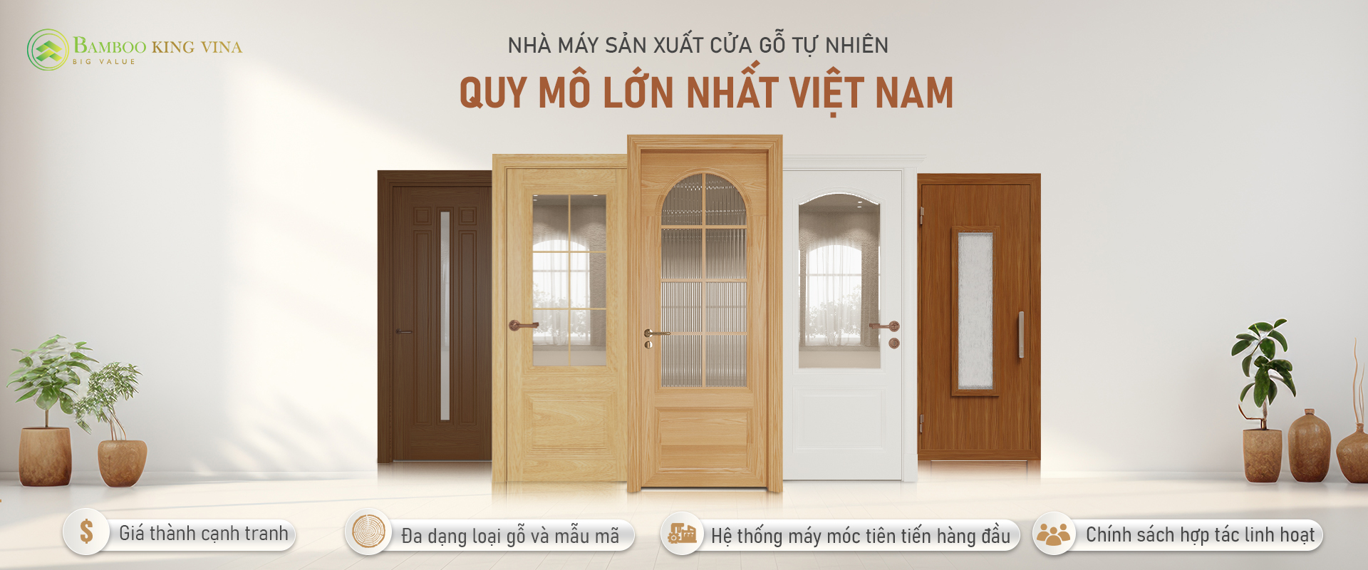 Cửa Gỗ Biến Tính Nhà máy Bambooking