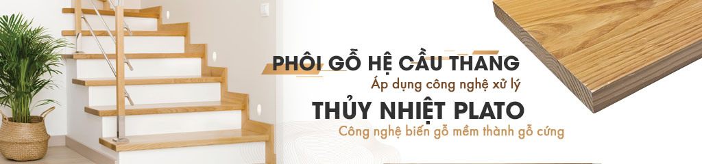 Banner cầu thanh gỗ biến tính