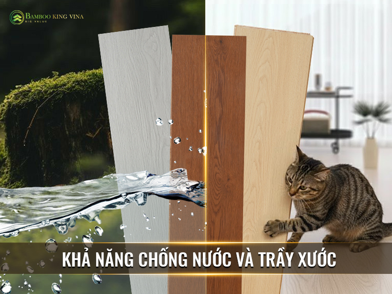 NÊN LÁT SÀN GỖ HYBRID HAY SÀN NHỰA SPC | ĐÂU LÀ LỰA CHỌN TỐI ƯU NHẤT ? 8 sàn chống nước và sàn chống trầy xước