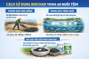 Công dụng của than Biochar trong cải tạo đáy ao nuôi tôm