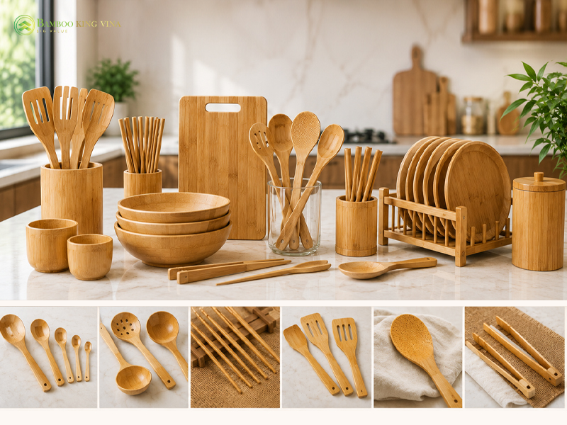  Các dụng cụ ăn uống và chế biến bằng tre
