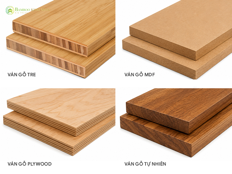 Ván Gỗ Tre: Nguyên Liệu Sản Xuất Đồ Nội Thất 10 So sánh ván gỗ tre với MDF, Plywood và gỗ tự nhiên